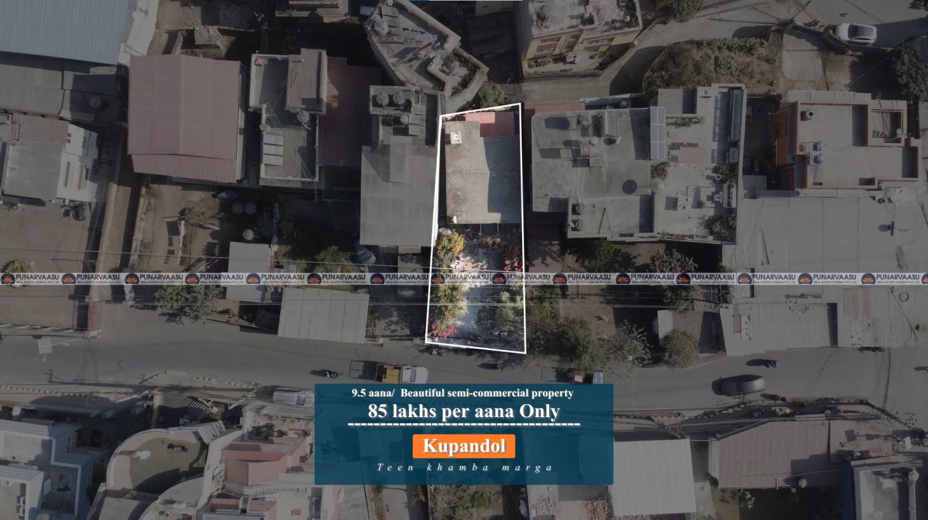 Semi-Commercial land on sale at Kupandol, Teen khamba marga