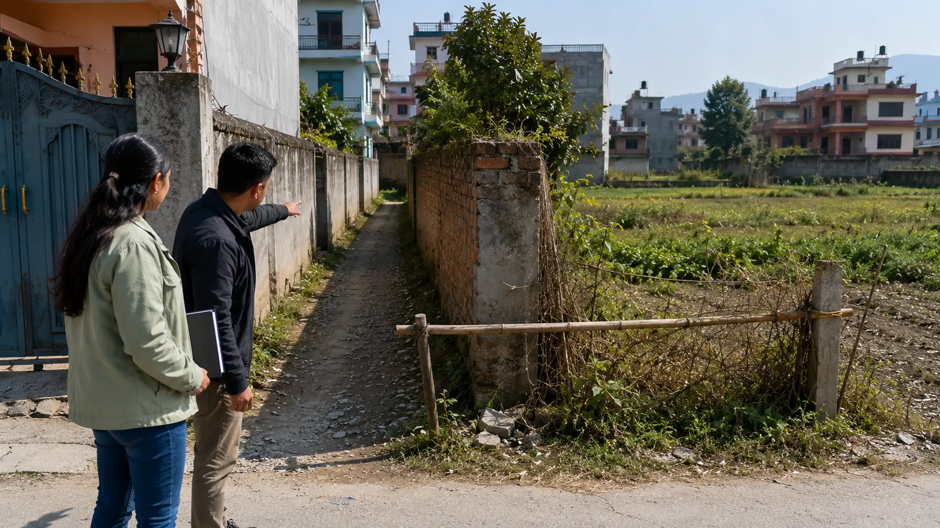 Uncertain right of way access to an interior land plot in Nepal